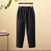 【MsMore】 復古鬆緊腰哈倫褲加厚毛呢星空紋寬鬆休閒# 126816 M 黑色