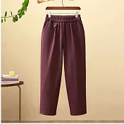 【MsMore】 復古鬆緊腰哈倫褲加厚毛呢星空紋寬鬆休閒# 126816 M 紅色