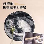 翡冷翠文創波隆那珍珠絨床邊地墊｜《貓咪日常》