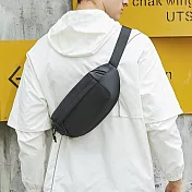 【HandStyle】男包 日式極簡黑魂層次流線大容量機能斜背包(3180)_20095