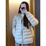 【MsMore】 韓版修身羽絨棉輕薄保暖連帽外套# 126849 S 灰色