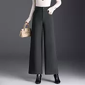 【MsMore】 高腰顯瘦梧桐褲寬鬆垂感直筒休閒西裝褲# 126859 M 灰色