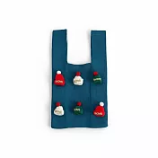 【HandStyle】購物袋 聖誕元素針織紋理迷你手提購物袋(17030) _湖藍