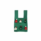 【HandStyle】購物袋 聖誕元素針織紋理迷你手提購物袋(17030) _墨綠