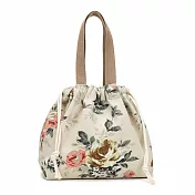 【HandStyle】手提包 日系花漾輕便手提帆布束口手提包(79030) _大花米色