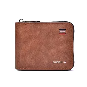 【HandStyle】男短夾 內斂品味首選法式經典拉鍊男士短夾(n8013-002)_69045 _棕色