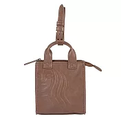 [星巴克]深棕皮革中禮袋迷你包