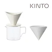 KINTO / OCT八角濾杯玻璃下壺二件組(2杯)- 白