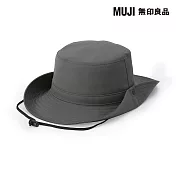 【MUJI 無印良品】透氣撥水加工附防水膠條有簷帽56.5-59cm 墨灰