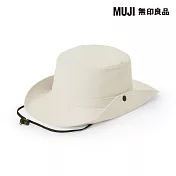 【MUJI 無印良品】透氣撥水加工附防水膠條有簷帽56.5-59cm 象牙白
