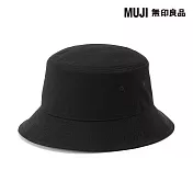 【MUJI 無印良品】棉斜紋織平頂有簷帽56.5-59cm 黑色