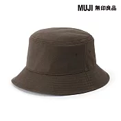 【MUJI 無印良品】棉斜紋織平頂有簷帽56.5-59cm 煙燻棕
