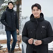 【遊遍天下】男款GlobeTex防水防風保暖羽絨外套(GJ23038 ) M 黑色