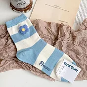 Kankoku韓國 立體毛絨花朵朵襪  * 藍白色