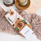 Kankoku韓國 可愛的卡比豚肉襪   * 米色-草