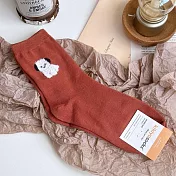 Kankoku韓國  可愛立體狗狗襪    * 酒紅色