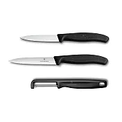 VICTORINOX 瑞士維氏 廚刀-廚刀三件組 -  黑色