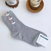 Kankoku韓國  三顆毛絨動物襪  * 灰色