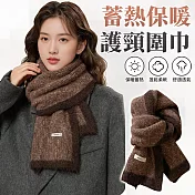 【EZlife】韓系高質感百搭保暖護頸圍巾 褐色