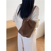 O-ni O-ni秋冬全新品精選優質時尚仿水貂毛腋下大容量高級水桶包(品質保證)(bag-6171)  棕咖色