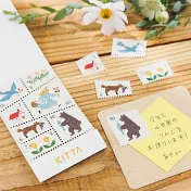 【HITOTOKI】KITTA隨身攜帶紙膠帶 燙金郵票貼紙 森林早晨(Mari Kuno設計款)