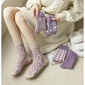 【Missking 1983】紫色控保暖毛圈設計中筒襪 (3雙組)