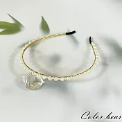 【卡樂熊】韓版珍珠輕奢造型髮箍- 錯珠單排