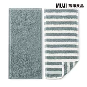 【MUJI 無印良品】棉毛巾布手帕二入組 淺藍