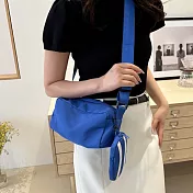 【HandStyle】側背包 時尚條紋百搭輕巧運動休閒斜背包(38070) _藍色