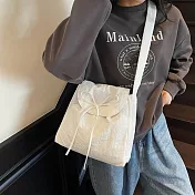 【HandStyle】側背包 日系束口抽繩蓋頭迷你輕量斜背包(49110) _白色