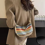 【HandStyle】側背包 時尚馬卡龍色絎縫格紋百搭斜背包(64120) _米白