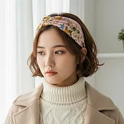 【HandStyle】髮箍 法式鄉村風清新碎花扭結寬邊髮箍(46020) _粉色碎花