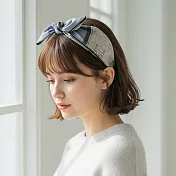 【HandStyle】髮箍 藝術風幾何印花兔耳領巾造型髮箍(30030) _灰色幾何