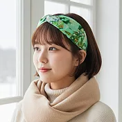 【HandStyle】髮箍 藝術印象派油畫筆觸扭結寬邊髮箍(38025) _玫瑰莊園