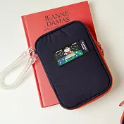 【瀏海樹】旅行護照包 附掛繩 - 深藍