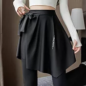 【AnZa】防尴尬遮挡裙防運動綁帶屁簾一片裙     FREE 黑色