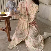 【AnZa】中式花園系和服雲朵棉休閒居家服(2款)     FREE 睡袍