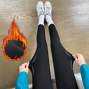 【AnZa】鯊魚褲彈力內磨毛瑜伽褲長褲 FREE 黑色