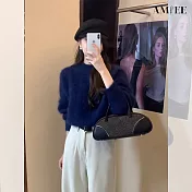 【AMIEE】溫柔軟糯毛絨針織毛衣(KDTQ-8635) FREE 藏藍