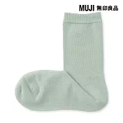 【MUJI 無印良品】女足口柔軟舒適直角襪23-25cm 淺綠