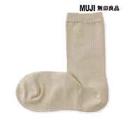 【MUJI 無印良品】女足口柔軟舒適直角襪23-25cm 淡棕