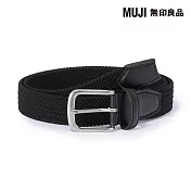 【MUJI 無印良品】可自由調整彈性皮帶 黑色