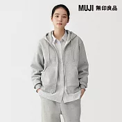 【MUJI 無印良品】女裏毛拉鍊連帽外套 S 灰色