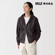 【MUJI 無印良品】女裏毛拉鍊連帽外套 S 深灰