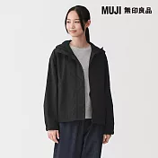 【MUJI 無印良品】女撥水加工可攜式連帽外套 S 暗藍