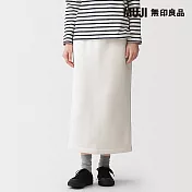 【MUJI 無印良品】女裏毛直筒裙 S 柔白
