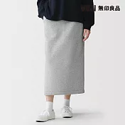 【MUJI 無印良品】女裏毛直筒裙 S 灰色