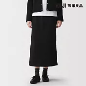 【MUJI 無印良品】女裏毛直筒裙 S 黑色