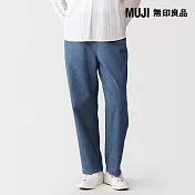 【MUJI 無印良品】女水洗丹寧舒適錐形褲 S 藍色