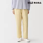 【MUJI 無印良品】女水洗棉舒適錐形褲 S 黃色